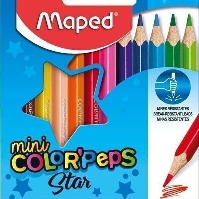 12 MINI crayons de couleur COLOR'PEPS en pochette carton