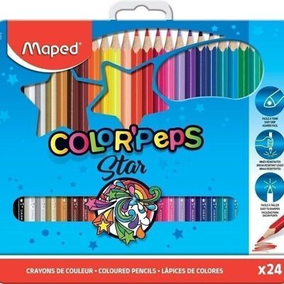 24 colored pencils COLOR'PEPS METAL BOX