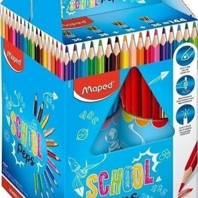 Pack escolar de 144 lápices de colores SCHOOL'PEPS