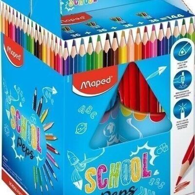 School Pack de 144 crayons de couleur SCHOOL'PEPS