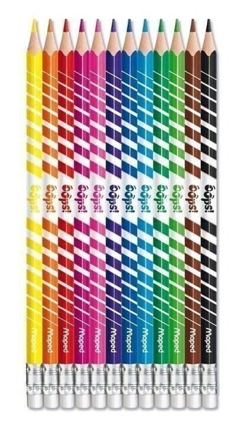 12 crayons de couleur effaçables COLOR'PEPS OOPS en pochette carton 4