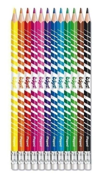 12 crayons de couleur effaçables COLOR'PEPS OOPS en pochette carton 2