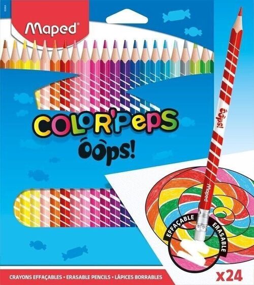 Maped Color'Peps Colored Pencils, Assorted Colors, Set of 24