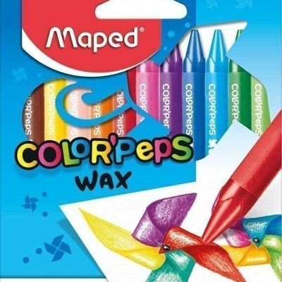 12 WAX crayons in cardboard sleeve