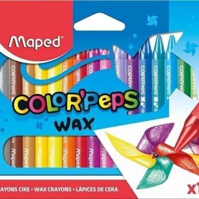 18 WAX crayons in cardboard sleeve