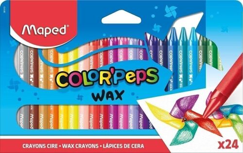 24 crayons cire WAX en pochette carton