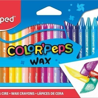 24 WAX crayons in cardboard sleeve