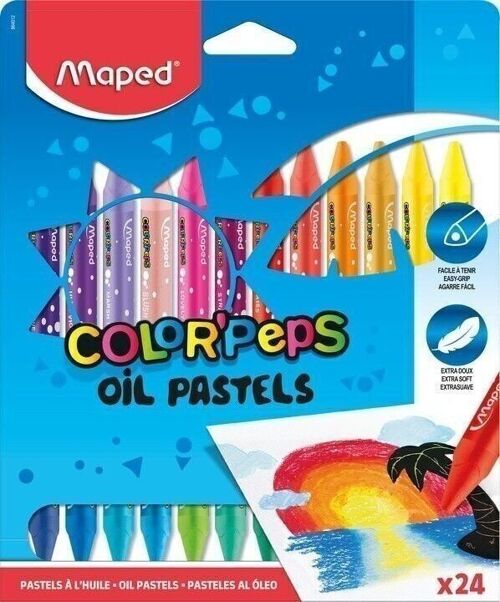 24 pastels à l'huile OIL PASTEL en pochette carton