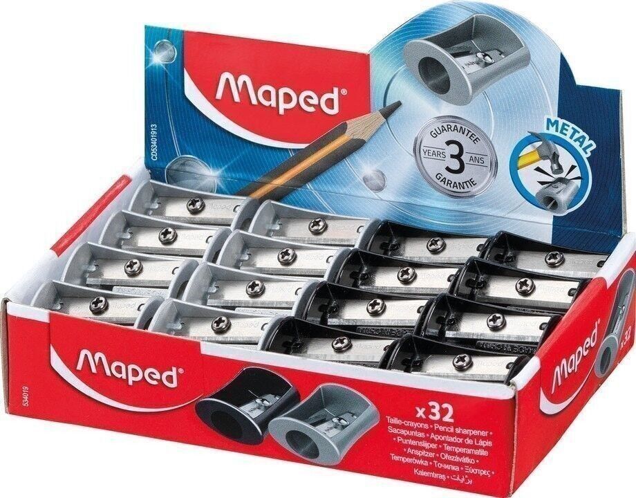 SATELLITE Bleistiftspitzer, 1 Verwendung, farbig sortiert, im Display