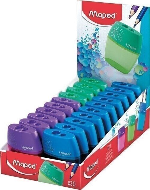 Taille-crayons SHAKER, 2 usages, coloris assortis