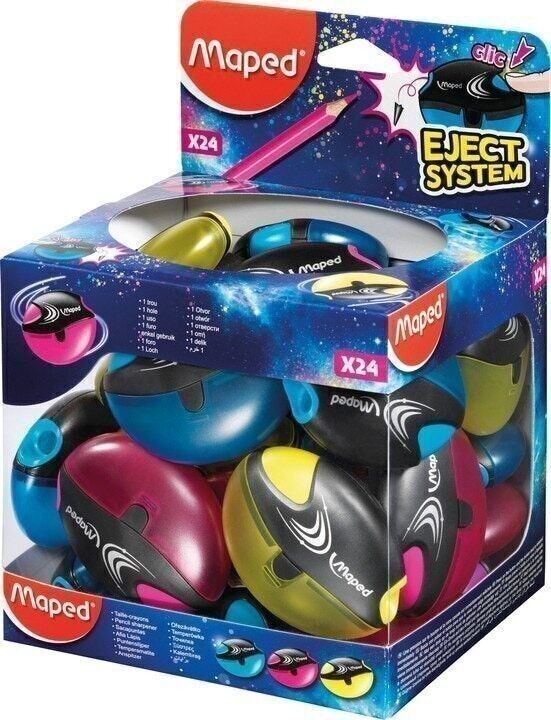 Taille-crayons GALACTIC, 1 usage, coloris assortis, en présentoir