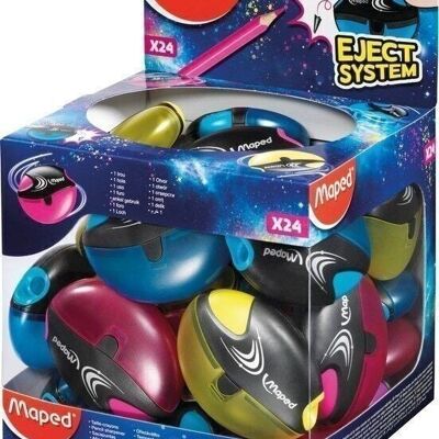 GALACTIC pencil sharpener, 1 use, assorted colors, in display