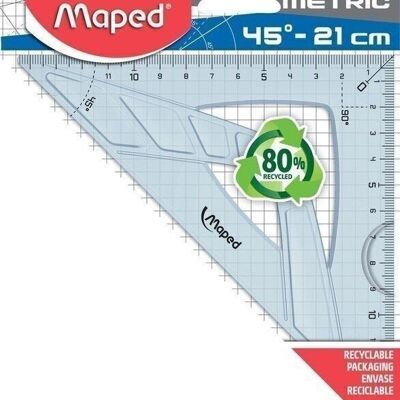 45° hypotenuse square 21 cm - GEOMETRIC, in recycled plastic