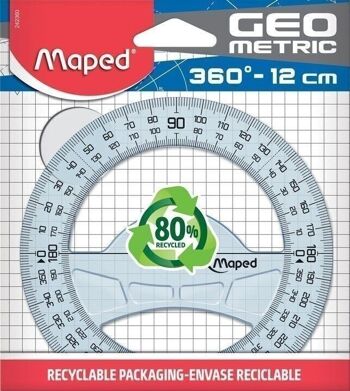 Rapporteur circulaire 360° Ø 12 cm - GEOMETRIC, en plastique recyclé 3