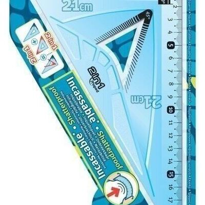 Quadratisch 2 in 1 60/45° lange Seite 21 cm - UNZERBRECHLICH