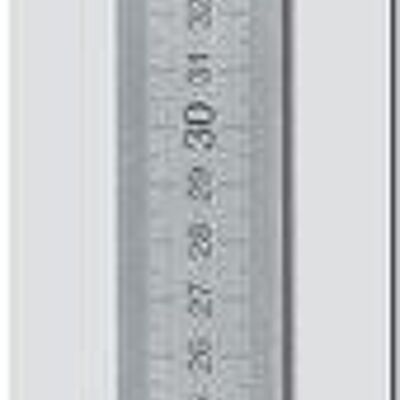 Ruler 50 cm in stainless steel, graduations engraved on both sides