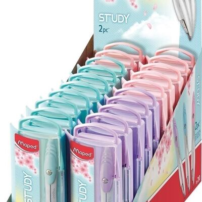 Set 2 pezzi STUDY PASTEL Miniera: 1 bussola, 1 astuccio