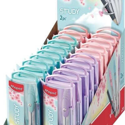 Coffret 2 pièces STUDY PASTEL Bague : 1 compas, 1 crayon _ 2