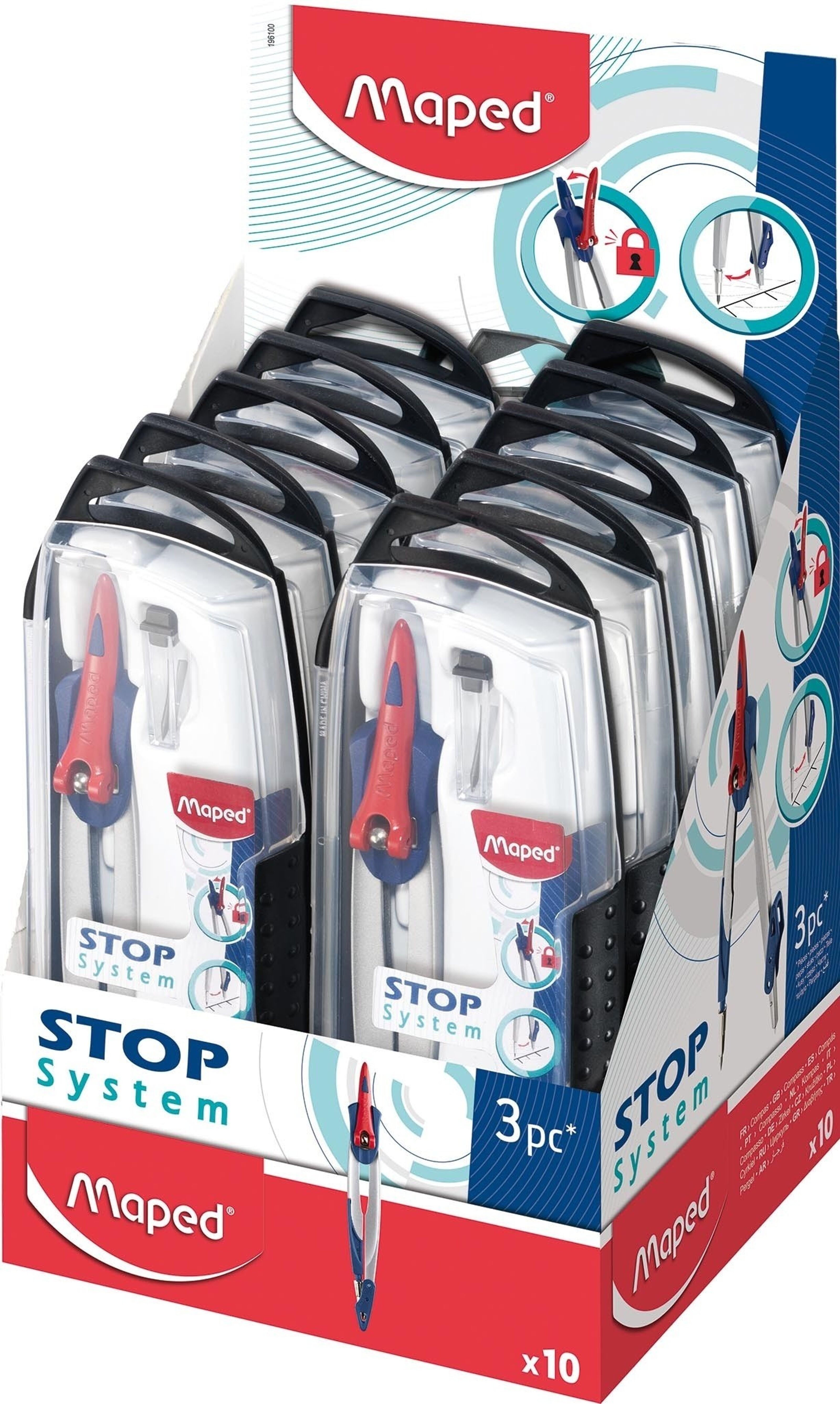Buy wholesale 3-piece STOP SYSTEM box: 1 compass, 1 ring, 1 pencil