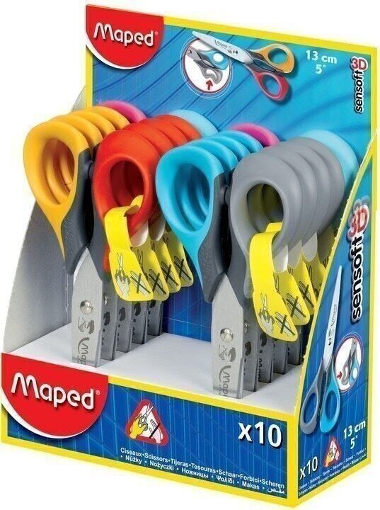 SENSOFT-Schere LINKSHÄNDER 13 cm, flexible Ringe, farblich sortiert, im Display