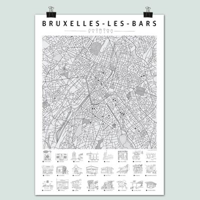 Affiche "Bruxelles-les-bars" La Carte