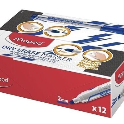 JUMBO dry-erase marker, Blue OGIVE tip, in box of 12