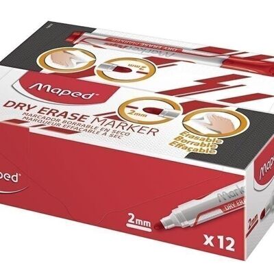 JUMBO dry-erase marker with Red OGIVE tip, in box of 12
