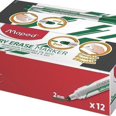 JUMBO Dry-Erase Marker Green OGIVE tip in box of 12