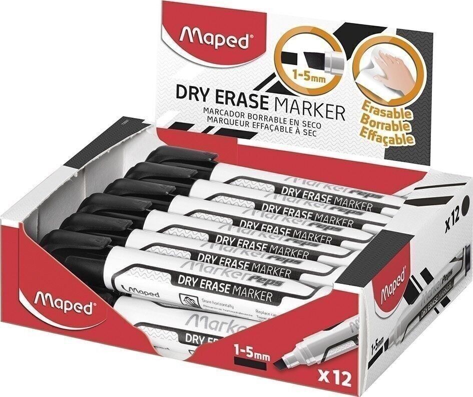 Pennarello cancellabile a secco Punta JUMBO BISEAU Nero, in scatola da 12