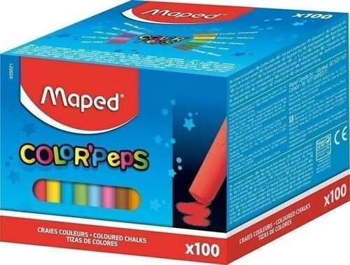 Boîte de 100 craies couleurs assorties