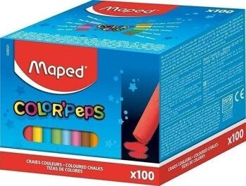 Boîte de 100 craies couleurs assorties 1
