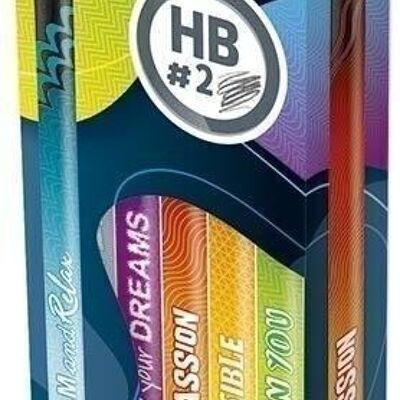 Graphite pencils BLACK'PEPS ENERGY HB rubber tip x12 in cardboard box