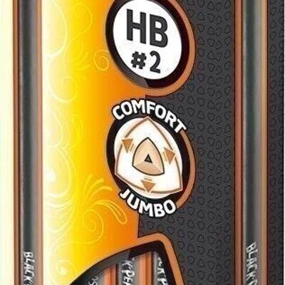 Lápiz de grafito triangular BLACK'PEPS JUMBO HB, punta pintada, caja de 12