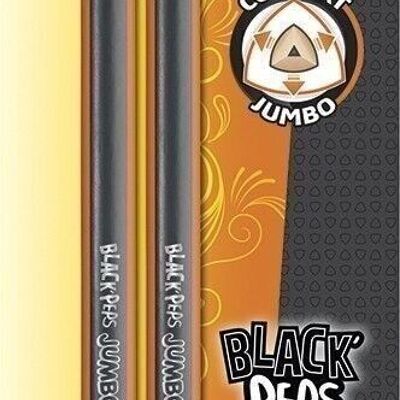 Lápiz de grafito triangular BLACK'PEPS JUMBO HB, punta de goma x 2 + 1 sacapuntas 1 uso jumbo, en blister