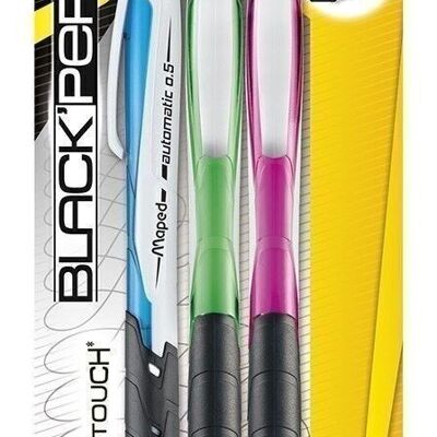 Automatic mechanical pencil 0.5 mm Blue+Green+Pink in blister of 3