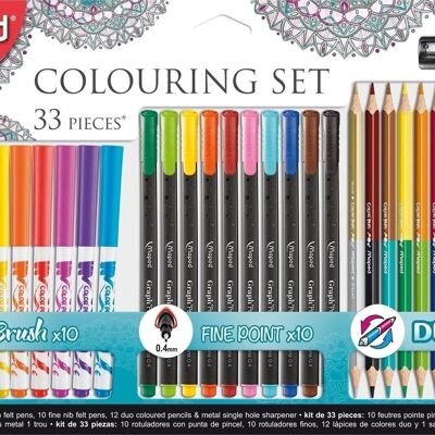 Set de coloriage pour adultes, 33 pièces