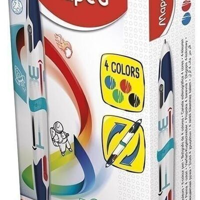 TWIN TIP Standard 4-colour pen, in box of 12