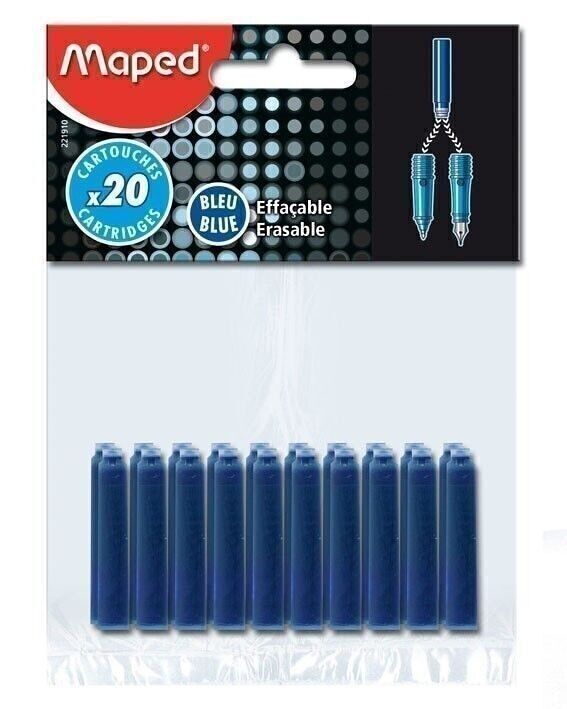 Confezione da 20 cartucce d'inchiostro blu cancellabili