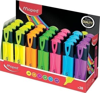 Présentoir de 28 surligneurs FLUO'PEPS CLASSIC, coloris assortis 1