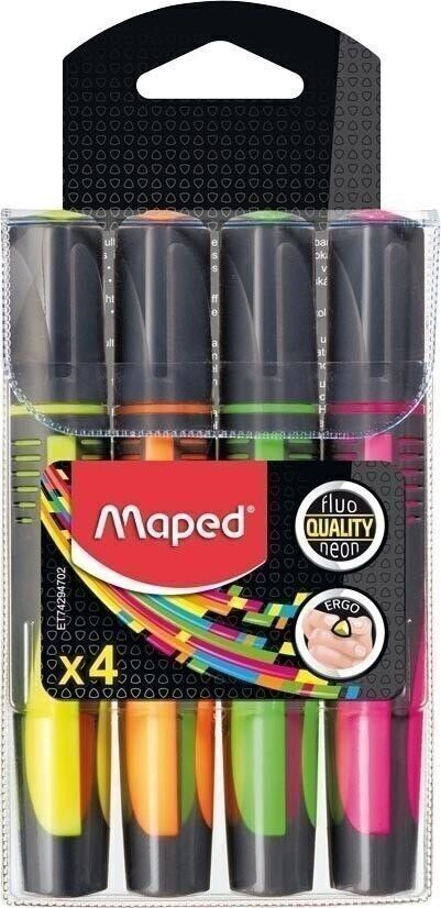 4 FLUO PEPS MAX Textmarker Grün, Pink, Gelb, Orange, im Beutel