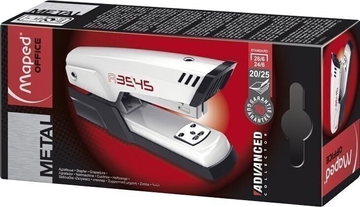 Grapadora de media tira ADVANCED METAL A3545 24/6 - 26/6, color blanco nacarado