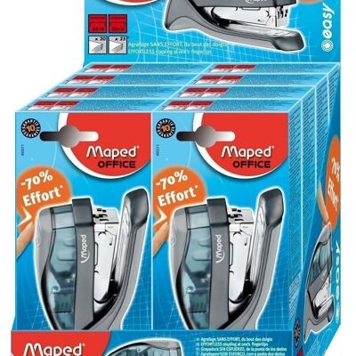 Stapler EASY Half Strip 24/6 - 26/6, color gray