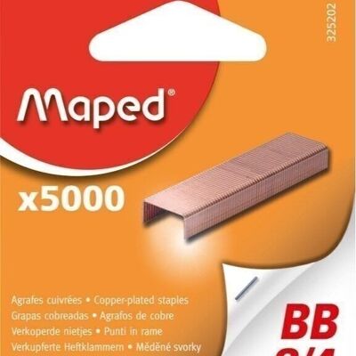 Box of 5,000 BB 8/4 staples (copper-plated steel) - pluggable box