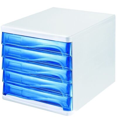5-drawer module - colour: Translucent blue