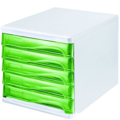 Modulo 5 cassetti - colore: Verde traslucido