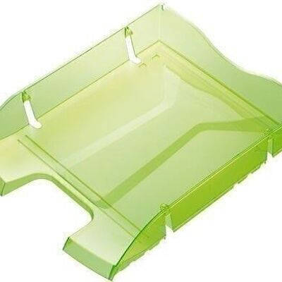 GREENLOGIC letter tray Transparent emerald green
