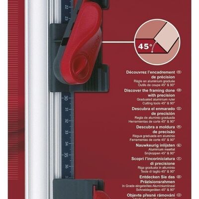 MATCUTTER kit: 1 non-slip ruler 60 cm + 2 tools 45° and 90°