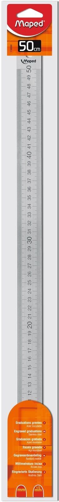 Righello 50 cm in acciaio inox, graduazioni incise su entrambi i lati