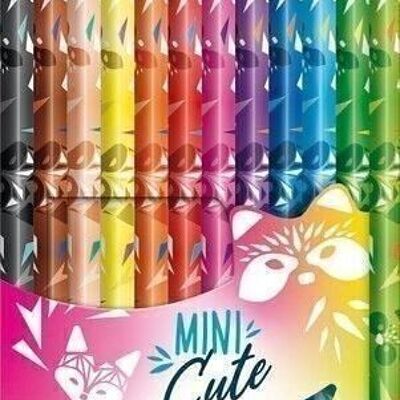 12 crayons de couleur MINI CUTE, en pochette carton