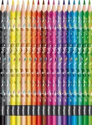 18 crayons de couleur MINI CUTE en FORMAT SPECIAL (équivalent 15+3), en pochette carton 5